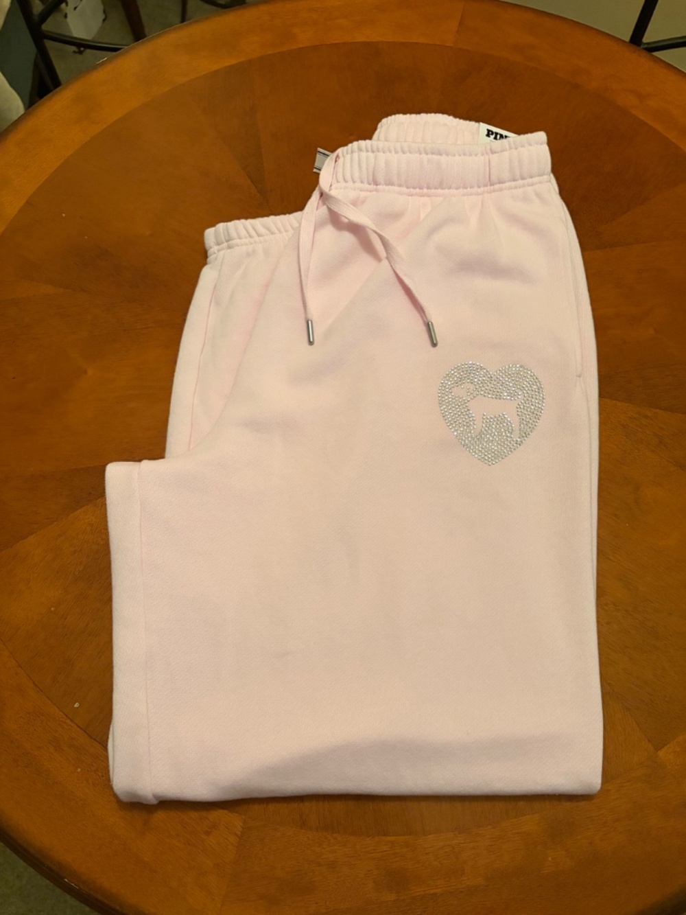 PINK Victoria's Secret Campus Fleece Sweatpants Large Long - NWT - Picture 4 of 6